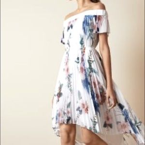 Ted Baker pleated off-the-shoulder dress